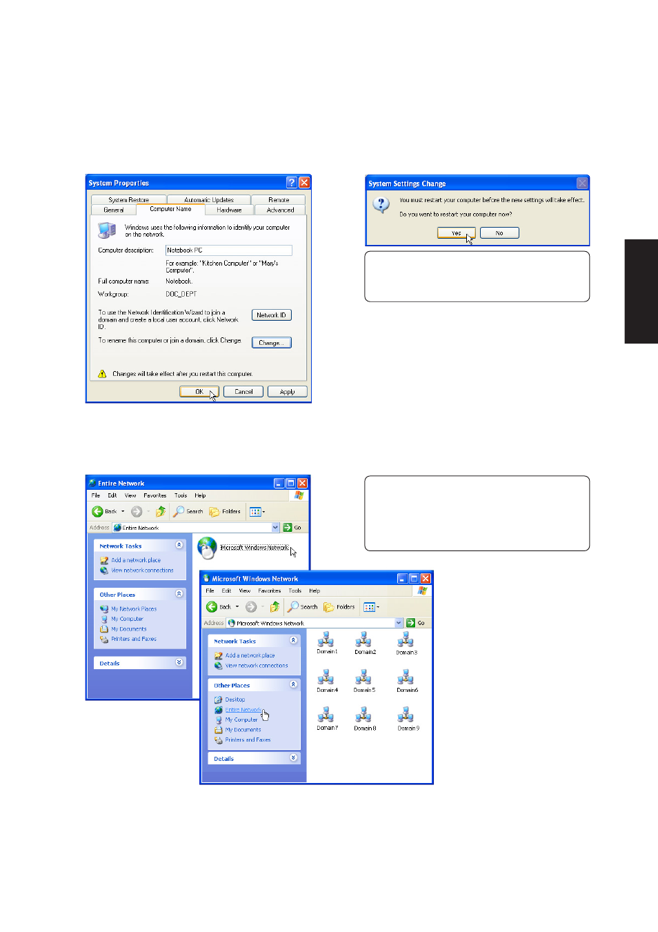 Joining a domain or workgroup (cont.) | Asus W3Z User Manual | Page 49 / 106