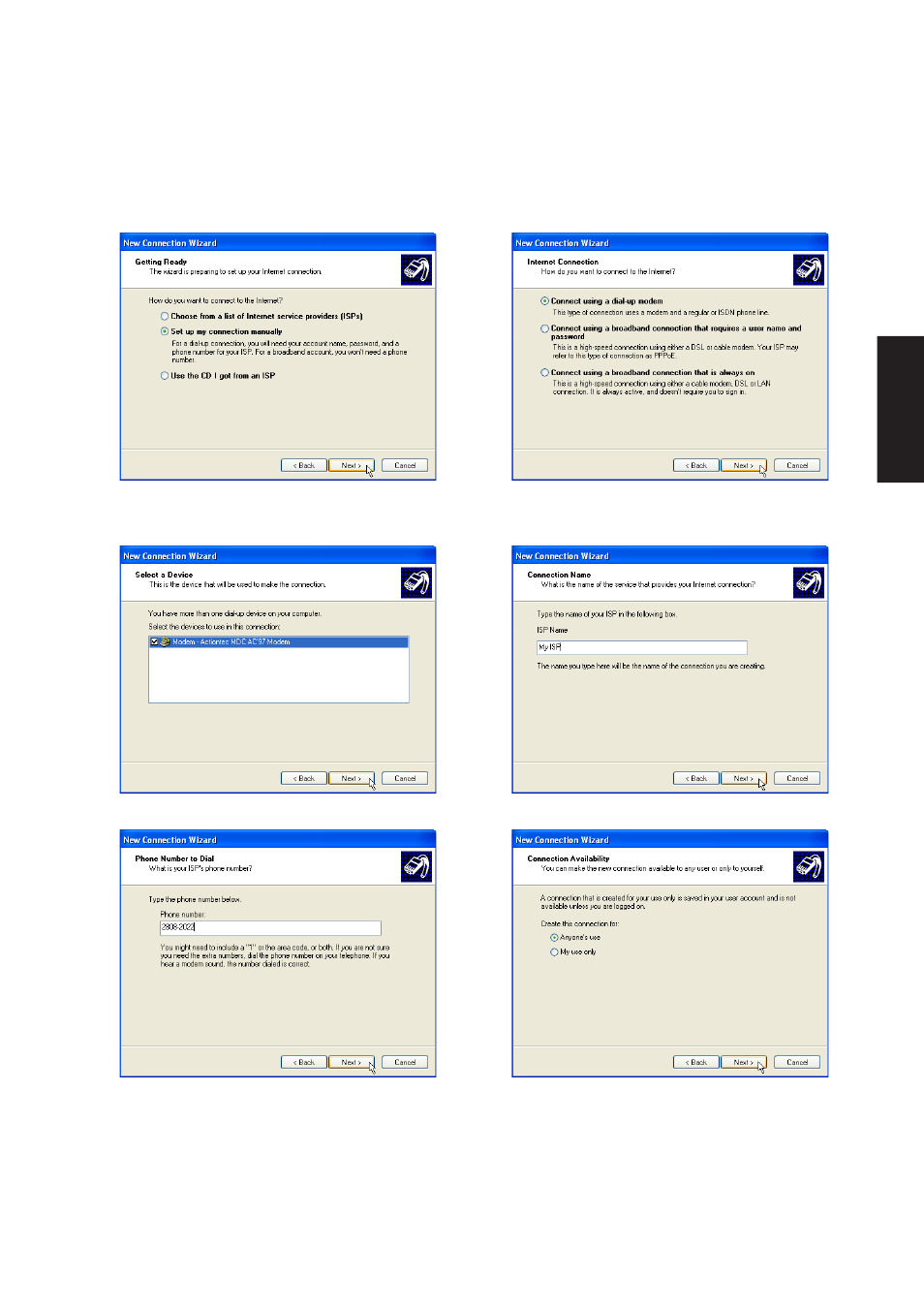 Modem configuration (cont.) | Asus W3Z User Manual | Page 53 / 106