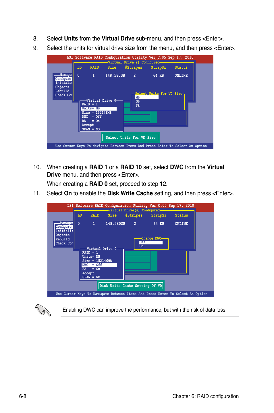 8 chapter 6: raid configuration | Asus RS720-E7/RS12 User Manual | Page 124 / 190