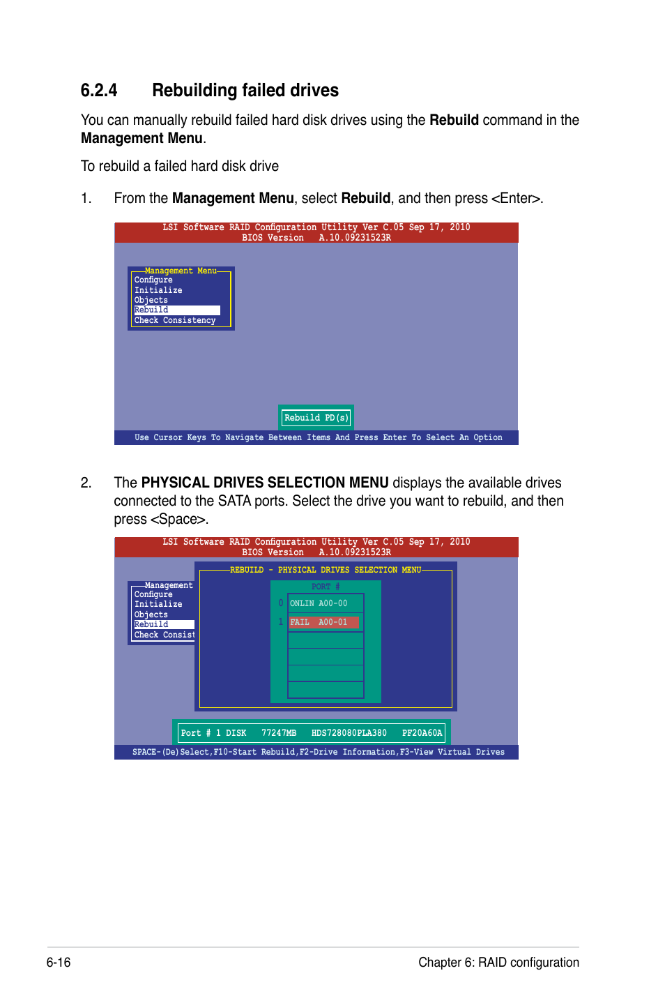 4 rebuilding failed drives | Asus RS720-E7/RS12 User Manual | Page 132 / 190