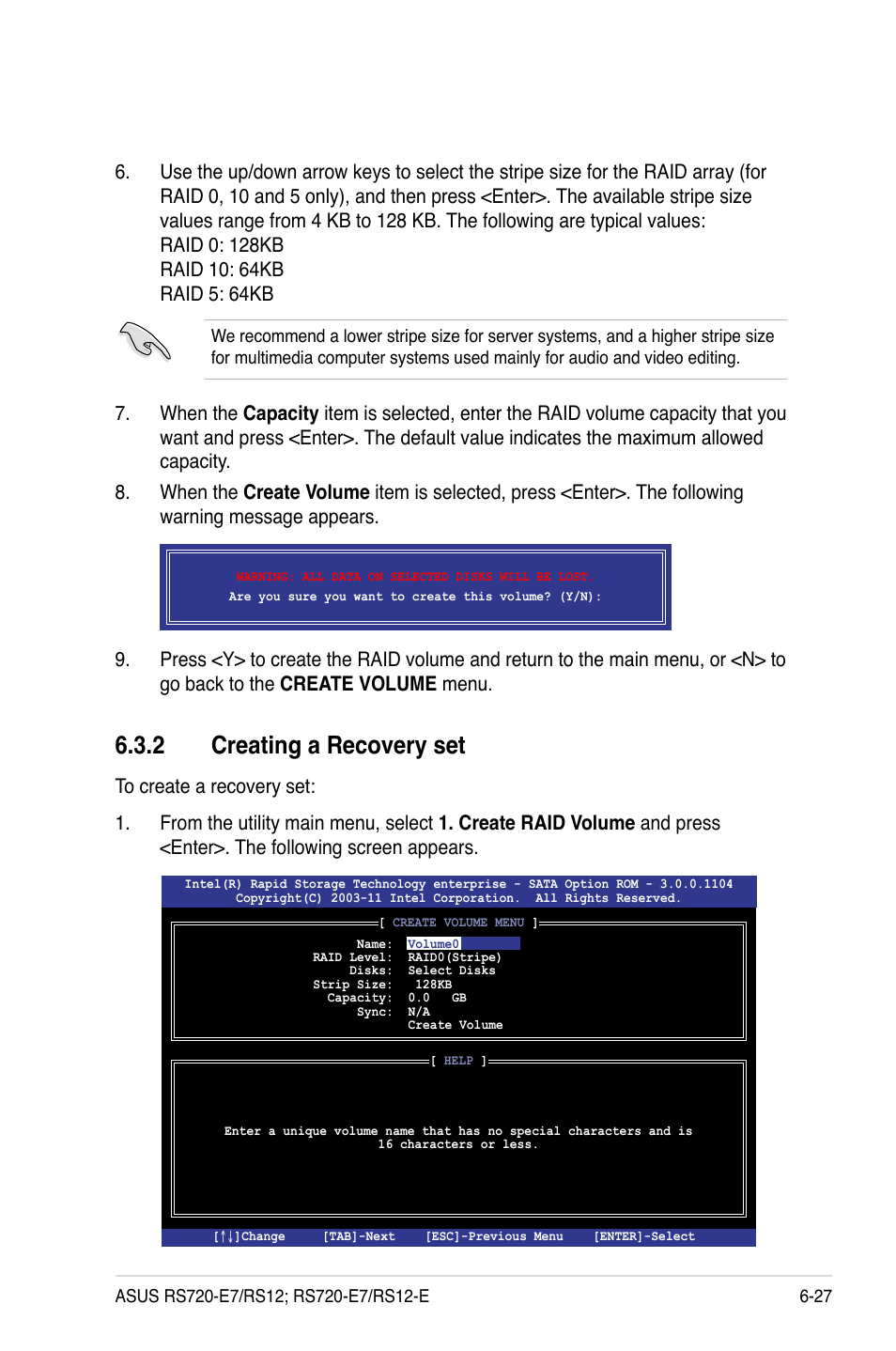 2 creating a recovery set | Asus RS720-E7/RS12 User Manual | Page 143 / 190