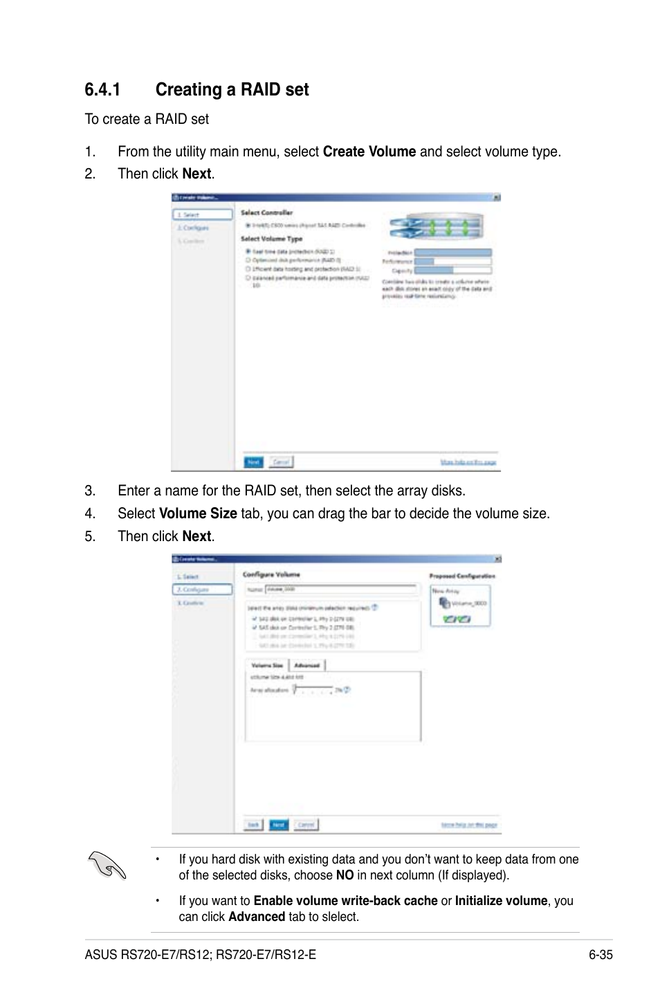 1 creating a raid set | Asus RS720-E7/RS12 User Manual | Page 151 / 190