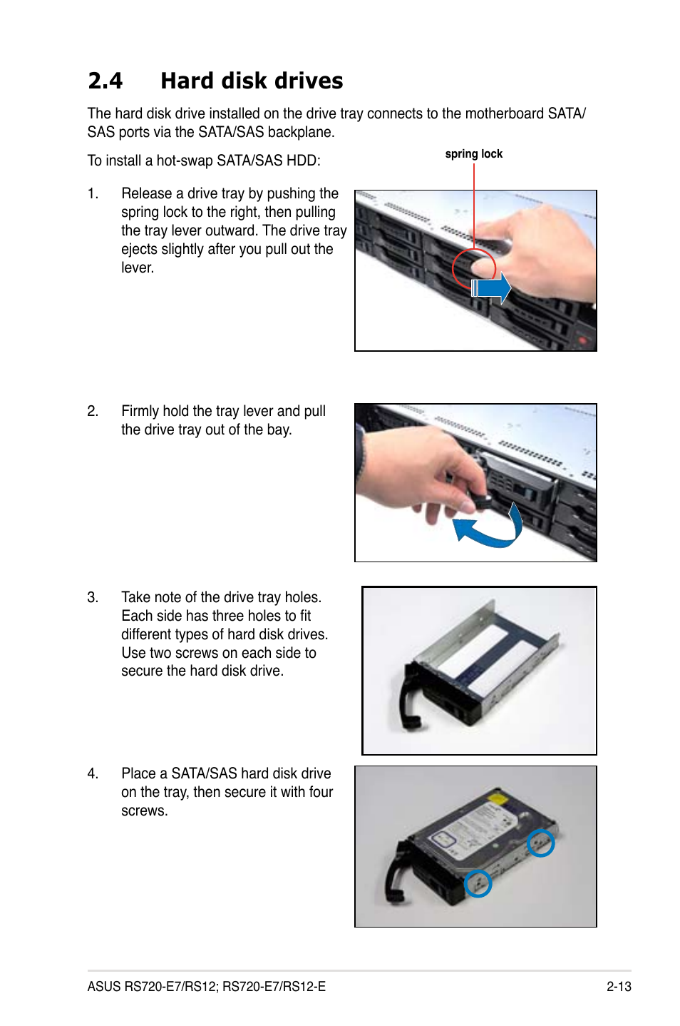 4 hard disk drives | Asus RS720-E7/RS12 User Manual | Page 33 / 190