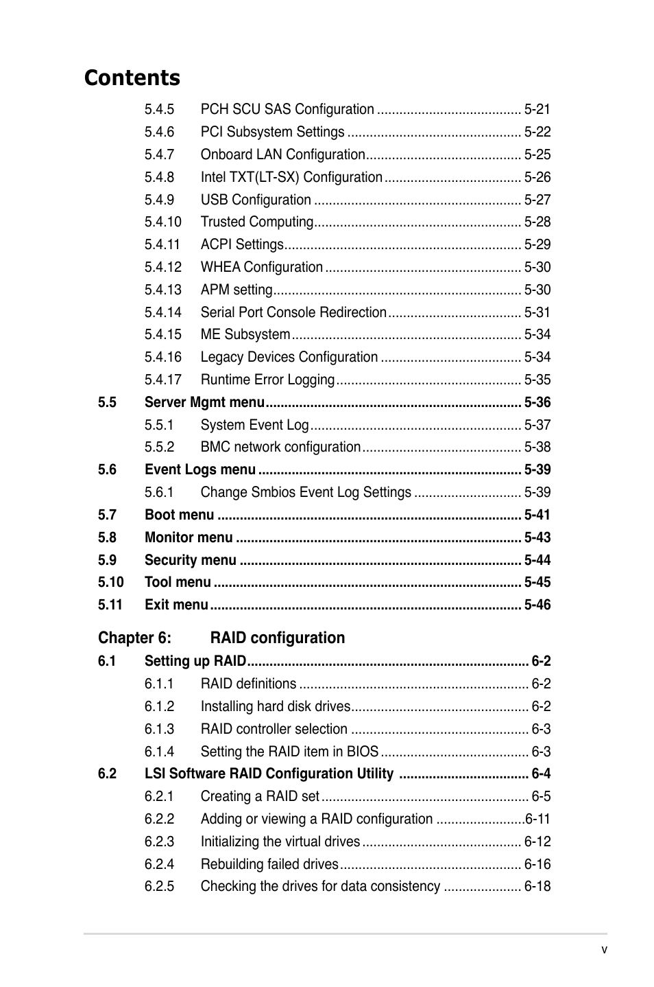 Asus RS720-E7/RS12 User Manual | Page 5 / 190