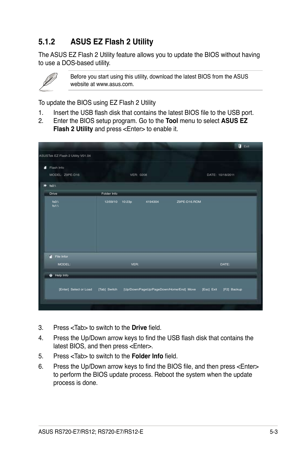 2 asus ez flash 2 utility | Asus RS720-E7/RS12 User Manual | Page 71 / 190