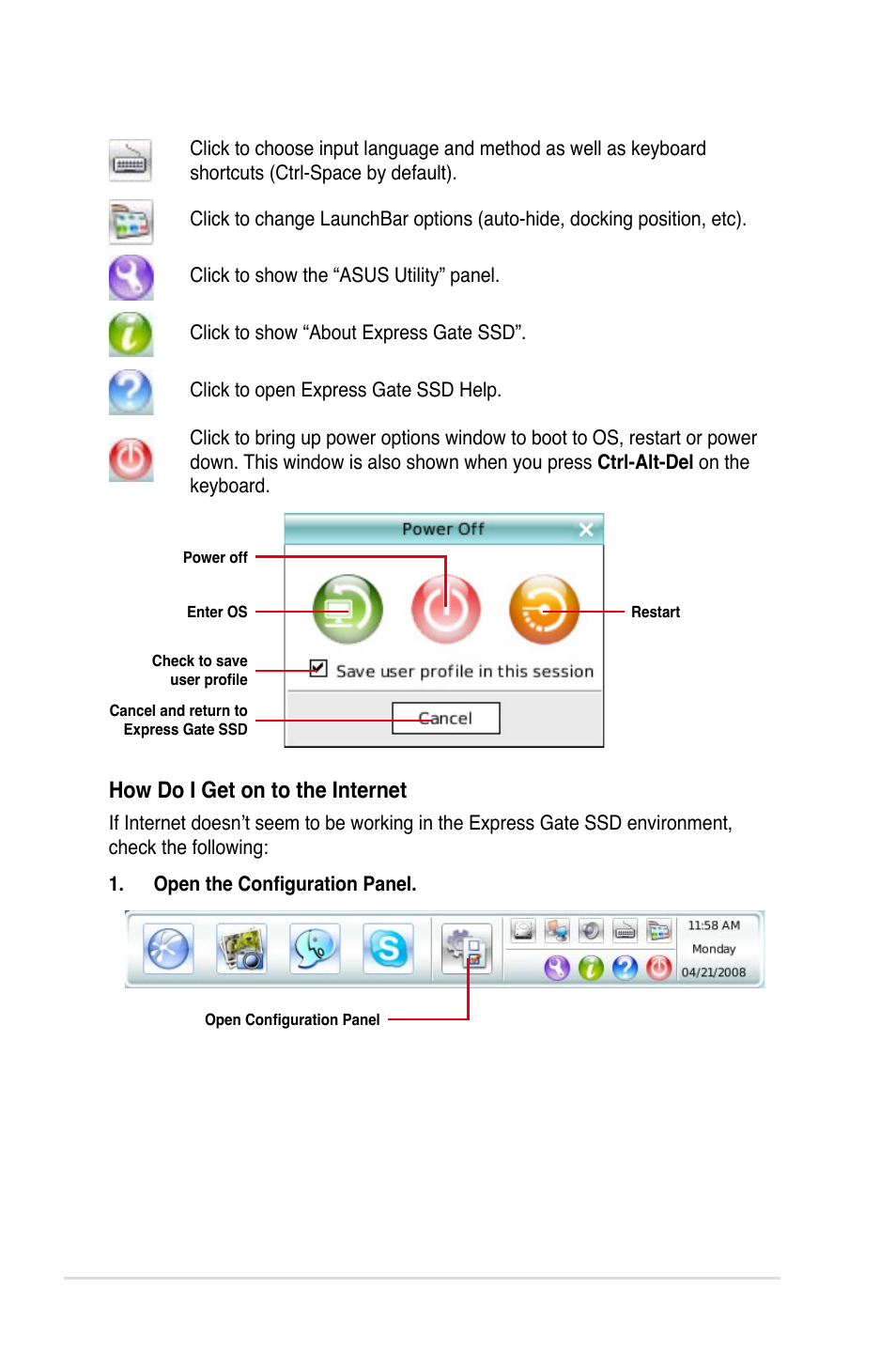 How do i get on to the internet | Asus Application Manual User Manual | Page 5 / 10