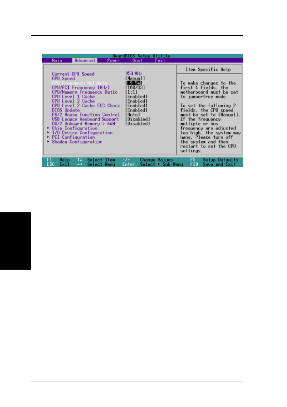 Bios setup, 4 advanced menu | Asus A7N266 User Manual | Page 60 / 104