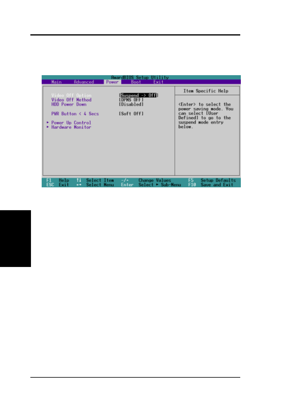 Bios setup, 5 power menu | Asus A7N266 User Manual | Page 70 / 104