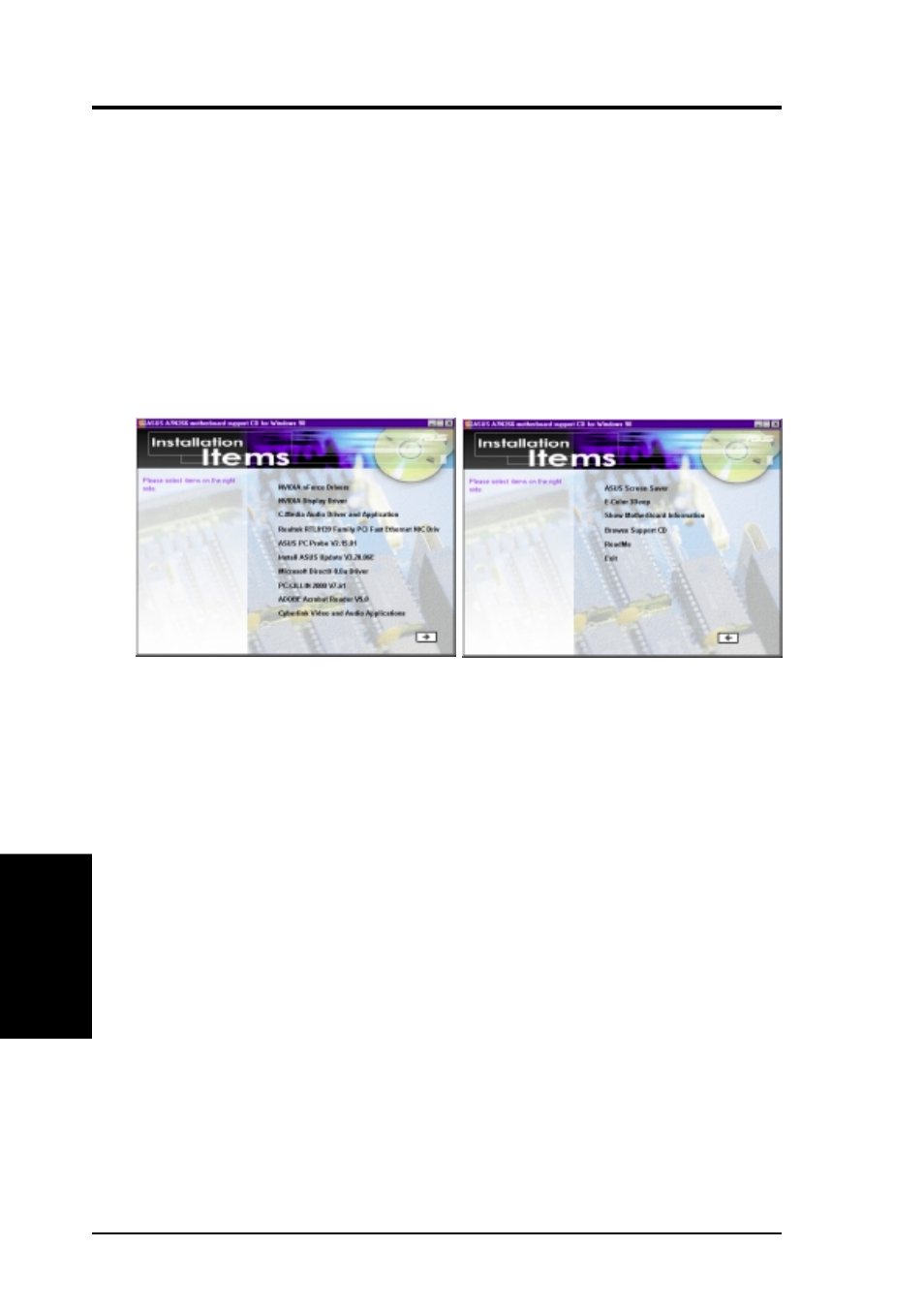 Software setup, 1 installation menu | Asus A7N266 User Manual | Page 78 / 104