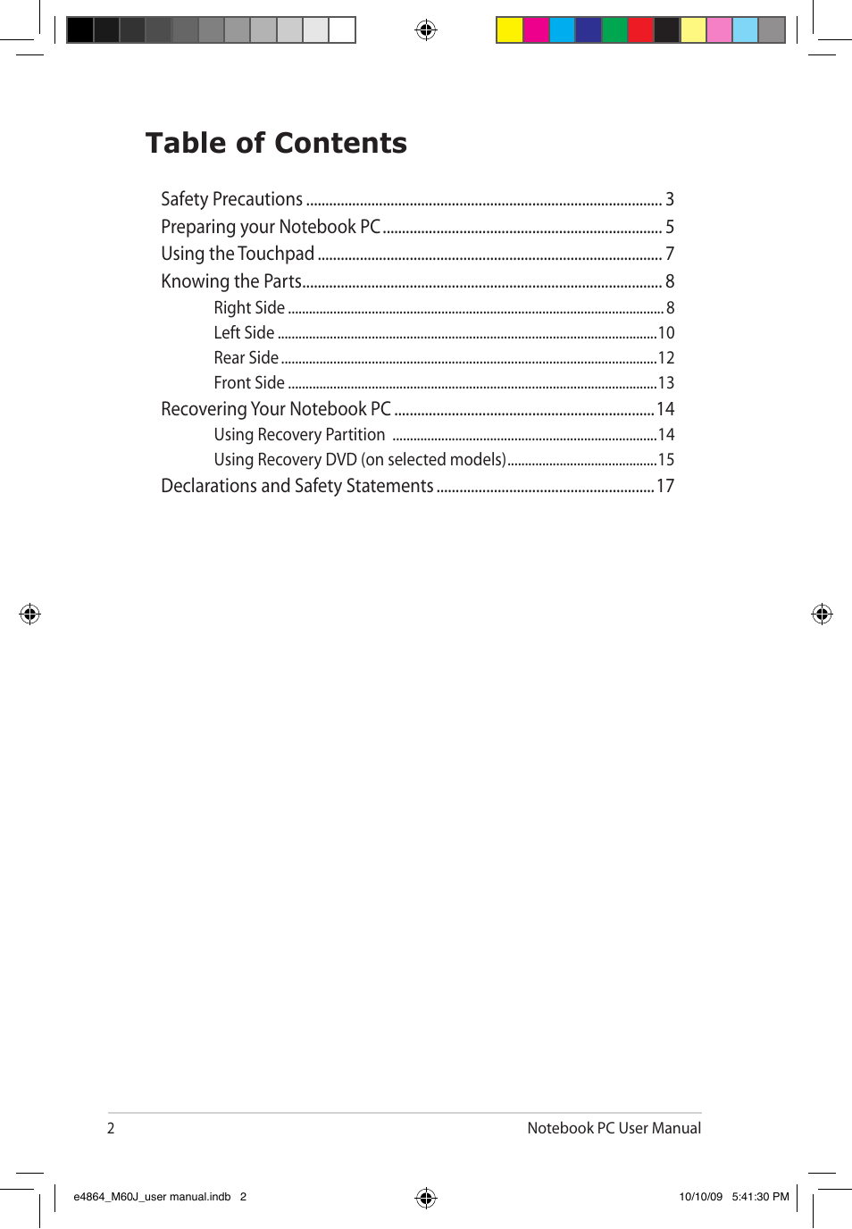 Asus M60J User Manual | Page 4 / 28