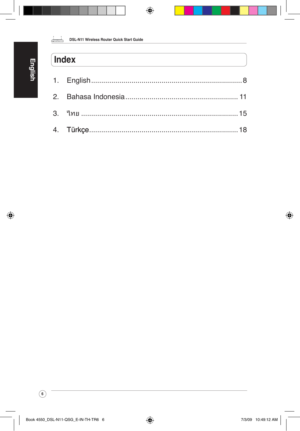 Index | Asus DSL-N11 User Manual | Page 6 / 19