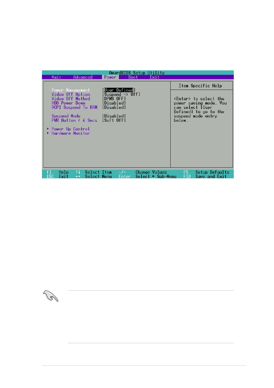 5 power menu | Asus P4S533 User Manual | Page 89 / 132