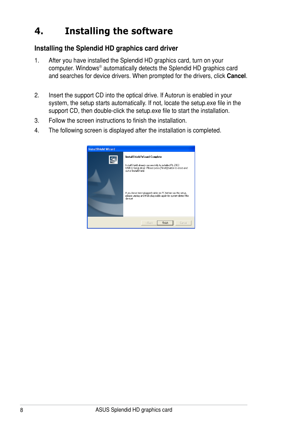 Installing the software | Asus MA3850 Series User Manual | Page 14 / 62