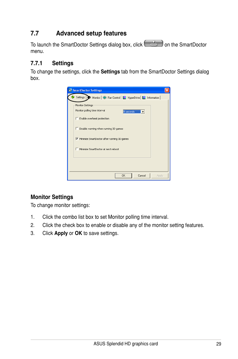 7 advanced setup features, Advanced setup features | Asus MA3850 Series User Manual | Page 35 / 62