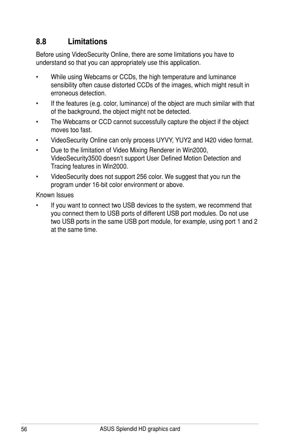 8 limitations, Limitations | Asus MA3850 Series User Manual | Page 62 / 62