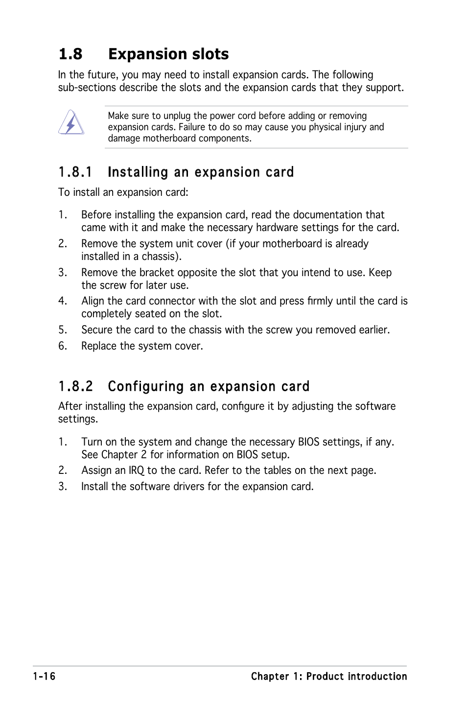 8 expansion slots, 1 installing an expansion card,  configuring an expansion card | Asus A8V-VM Ultra User Manual | Page 28 / 86