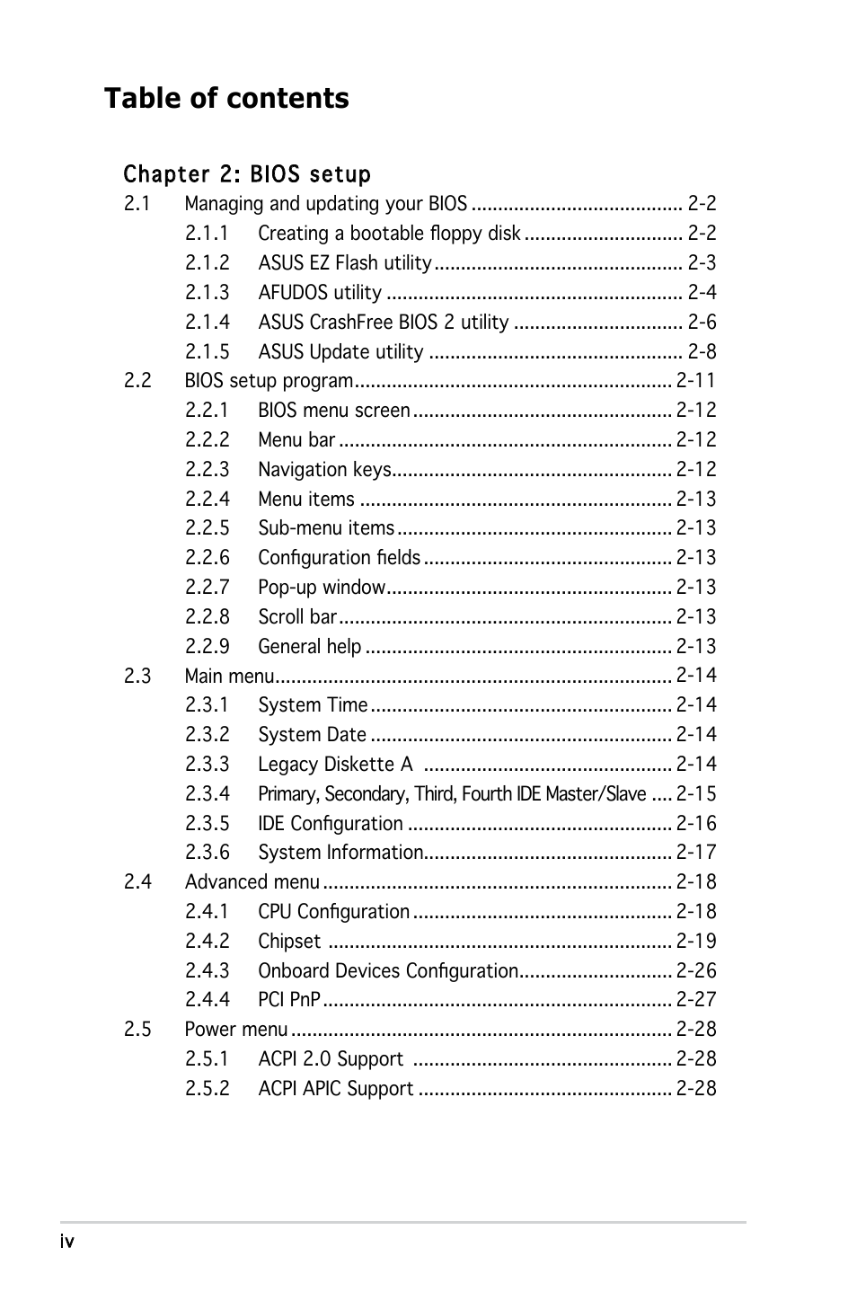 Asus A8V-VM Ultra User Manual | Page 4 / 86