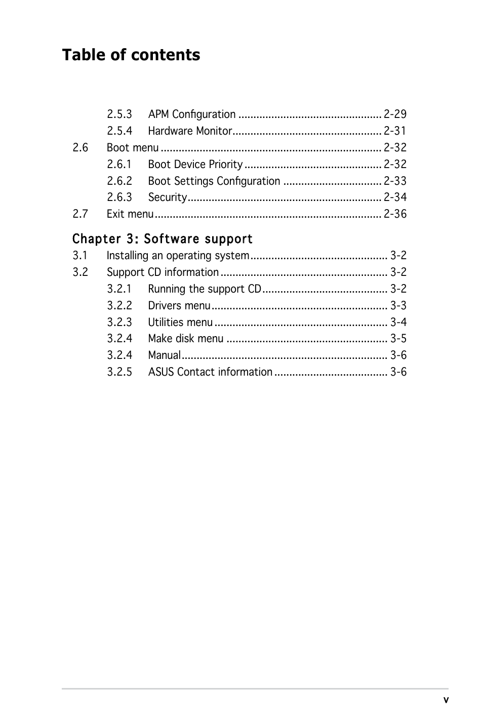 Asus A8V-VM Ultra User Manual | Page 5 / 86