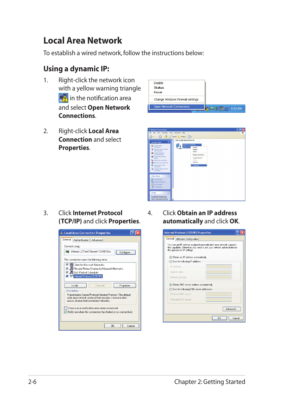 Local area network, Local area network -6 | Asus Eee PC 1201HAB User Manual | Page 28 / 60