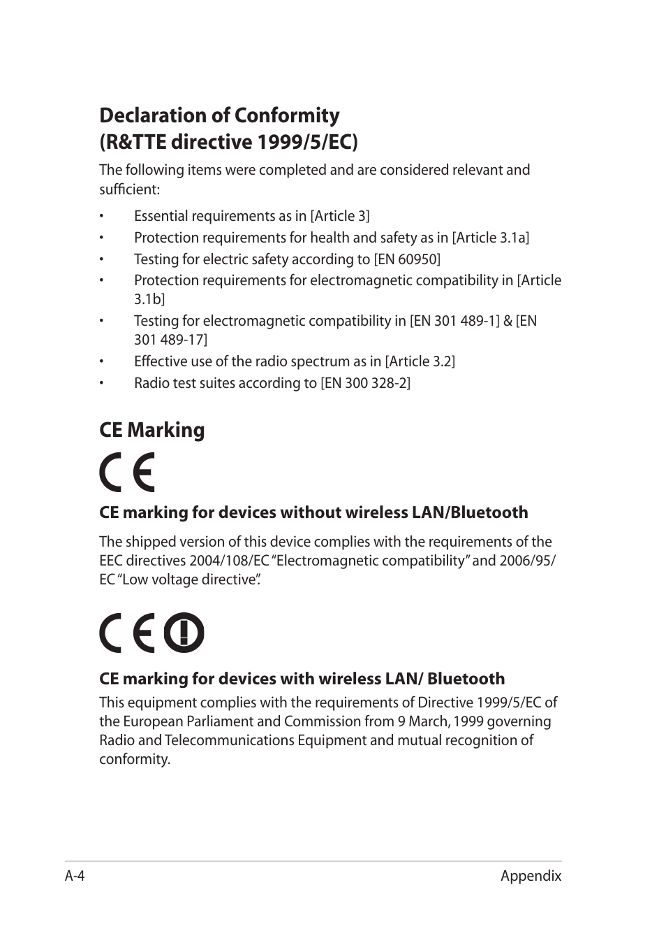 Ce marking | Asus Eee PC 1201HAB User Manual | Page 50 / 60