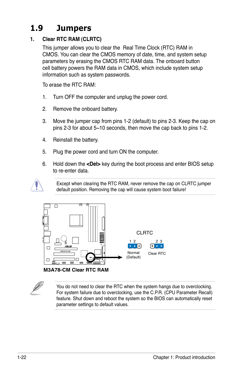 9 jumpers, Jumpers -22 | Asus M3A78-CM User Manual | Page 34 / 96