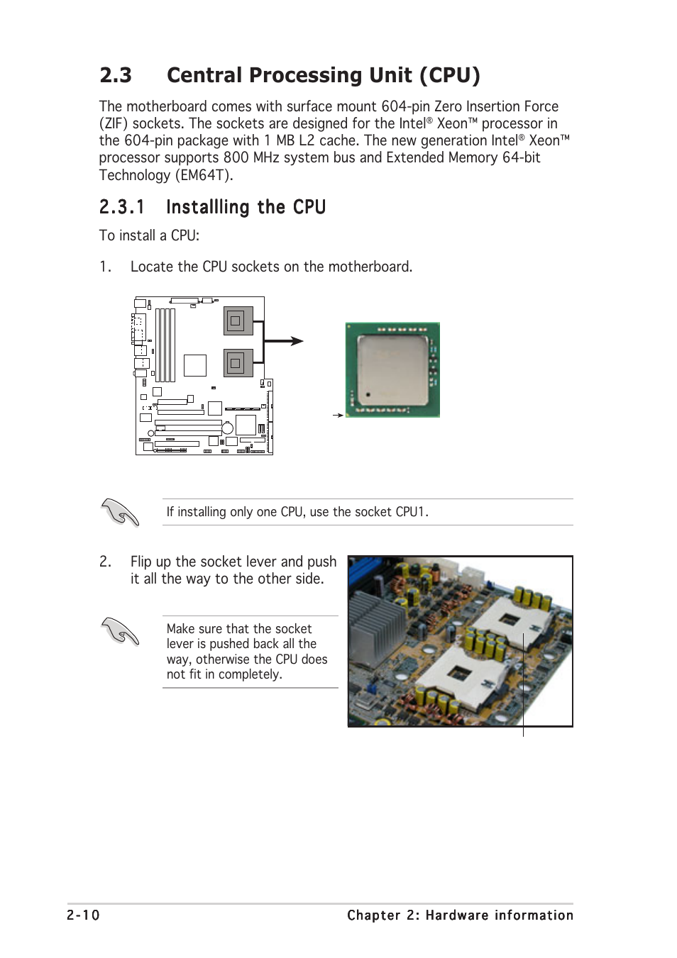 3 central processing unit (cpu) | Asus NCT-D User Manual | Page 32 / 112