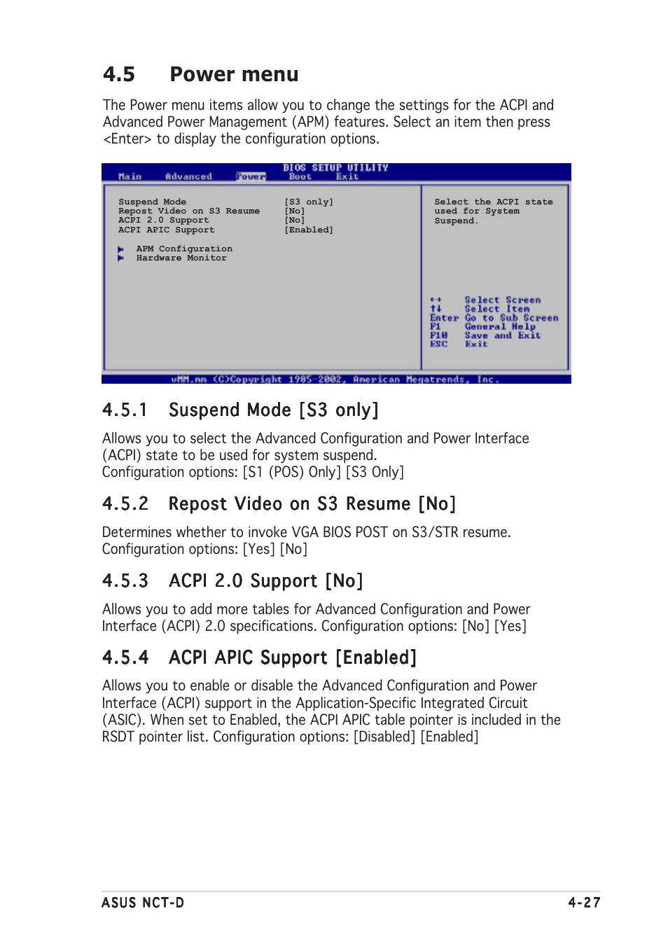 5 power menu | Asus NCT-D User Manual | Page 97 / 112