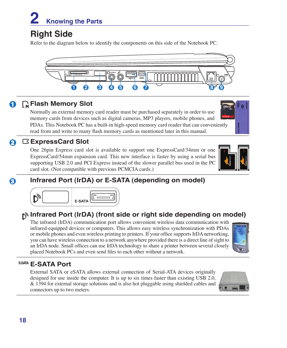 Right side | Asus VX2 User Manual | Page 18 / 95