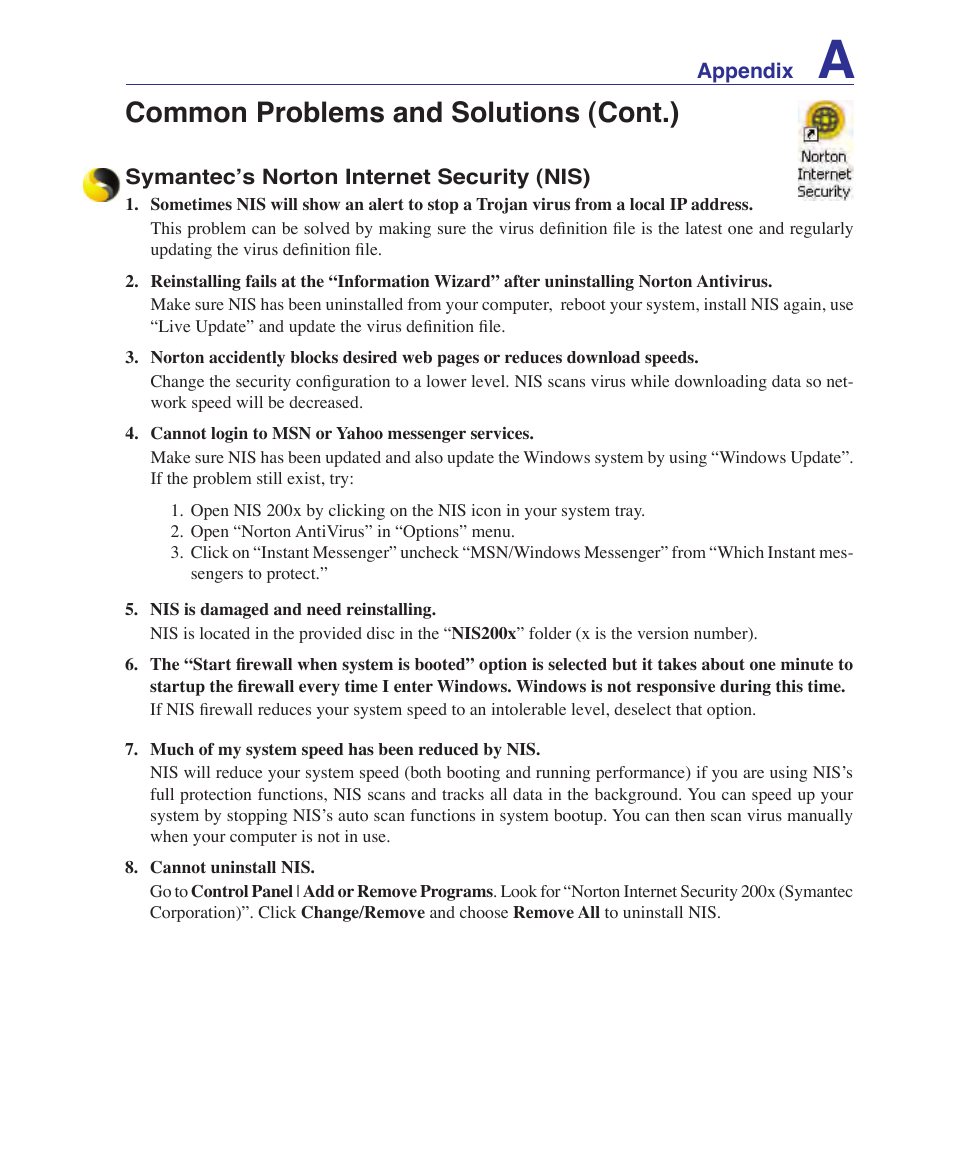 Common problems and solutions (cont.) | Asus VX2 User Manual | Page 75 / 95