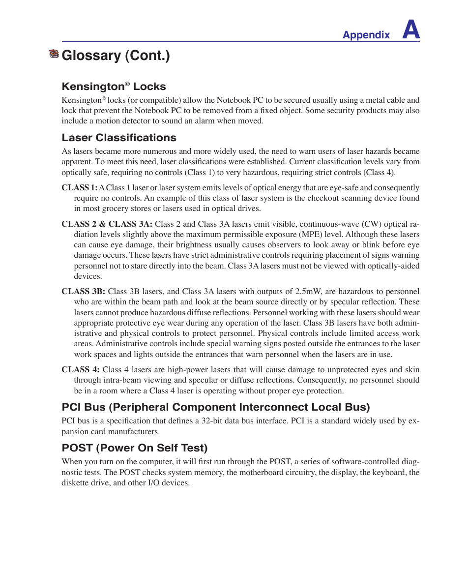 Glossary (cont.) | Asus VX2 User Manual | Page 81 / 95