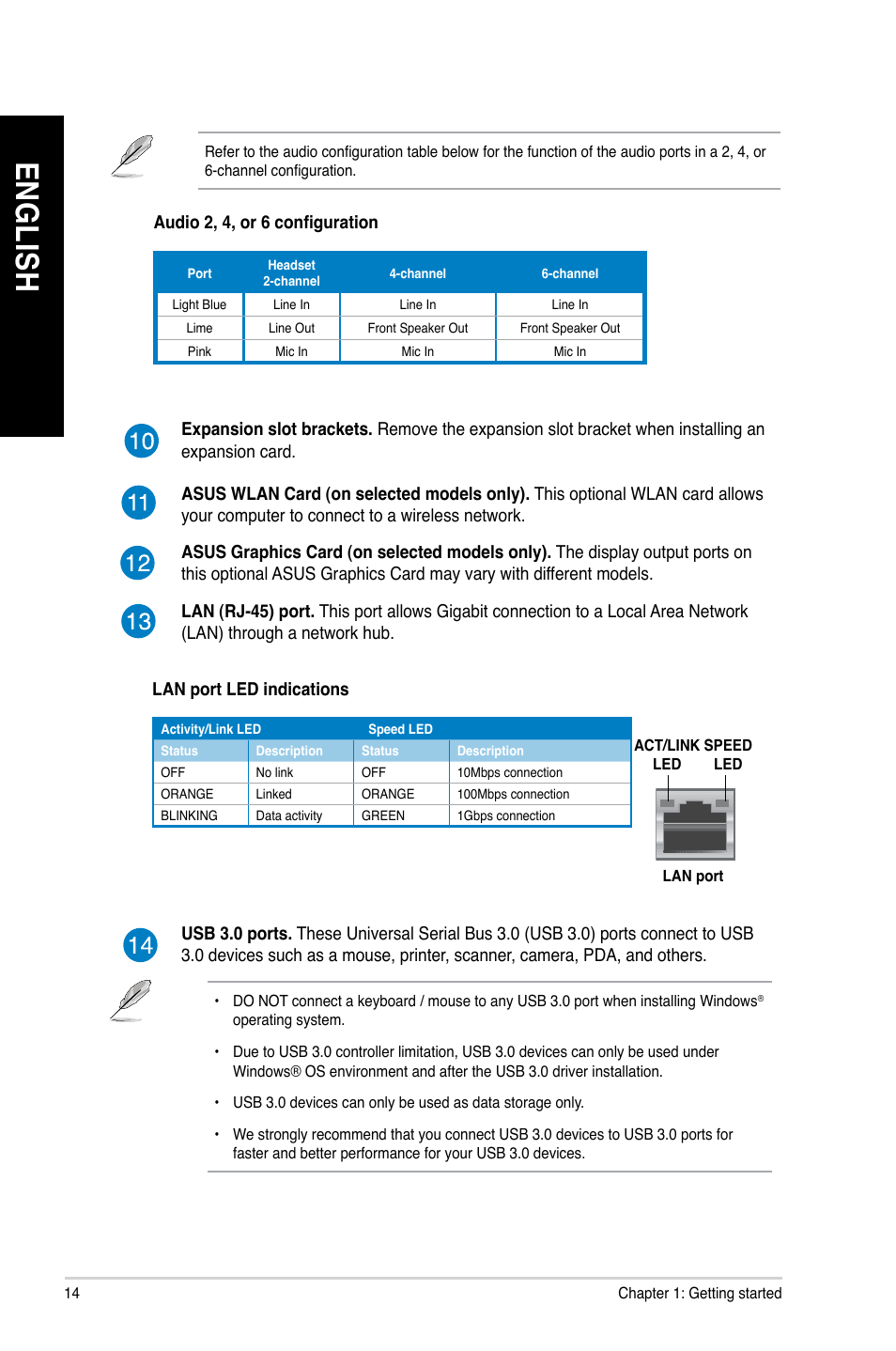 En gl is h en gl is h en gl is h en gl is h | Asus M11AD User Manual | Page 14 / 87