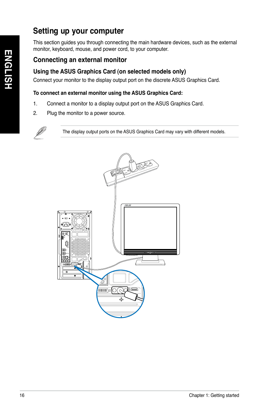 Setting up your computer, En gl is h en gl is h en gl is h en gl is h | Asus M11AD User Manual | Page 16 / 87