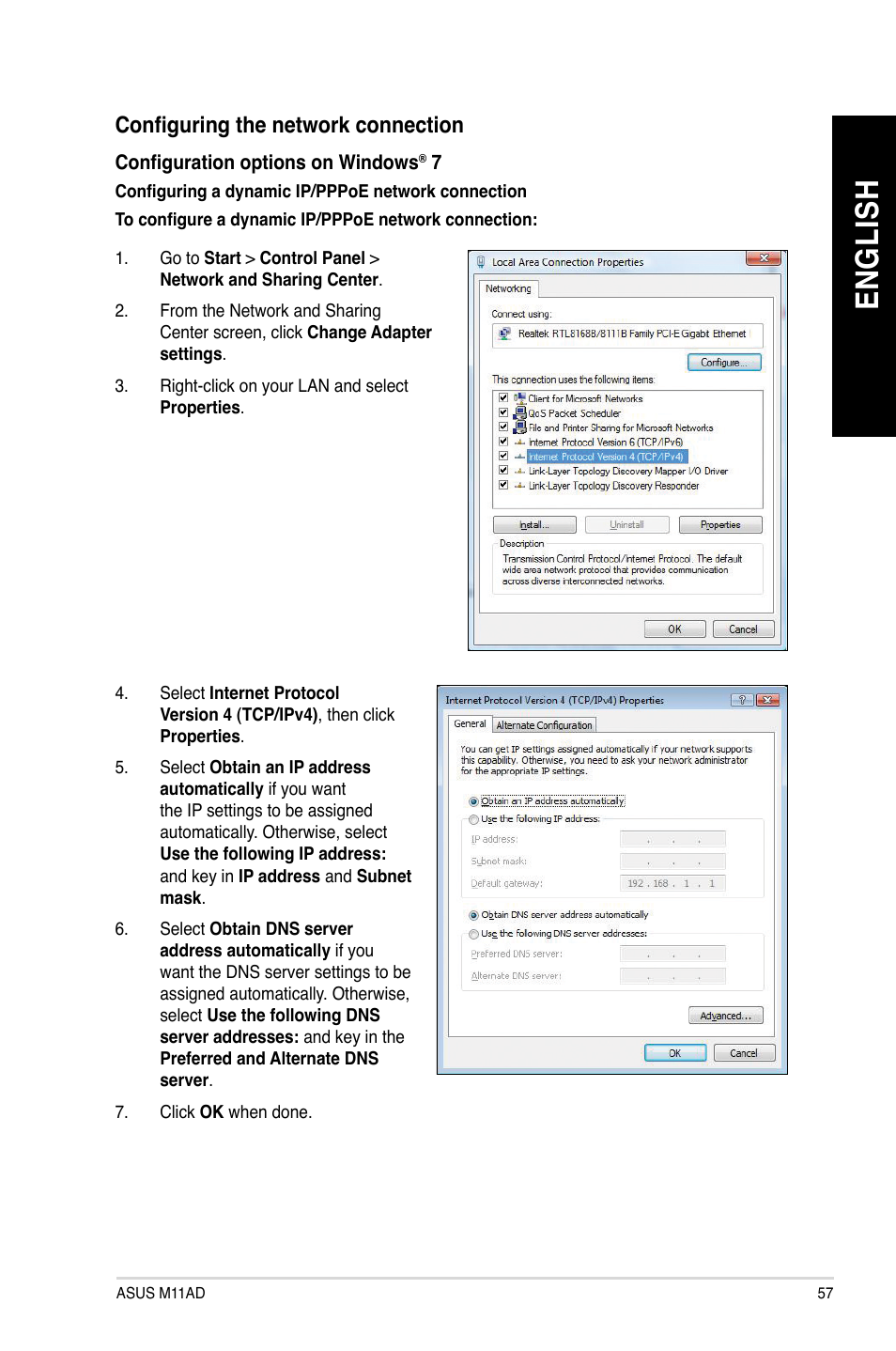 En gl is h en gl is h | Asus M11AD User Manual | Page 57 / 87