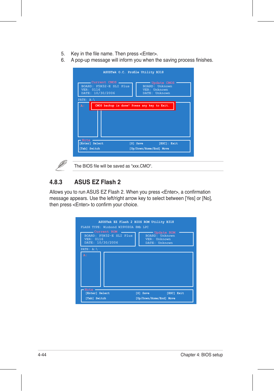 3 asus ez flash 2 | Asus P5N32-E SLI Plus User Manual | Page 112 / 158