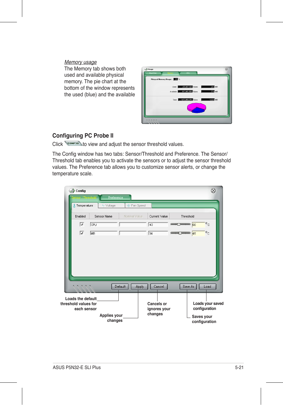 Configuring pc probe ii | Asus P5N32-E SLI Plus User Manual | Page 137 / 158