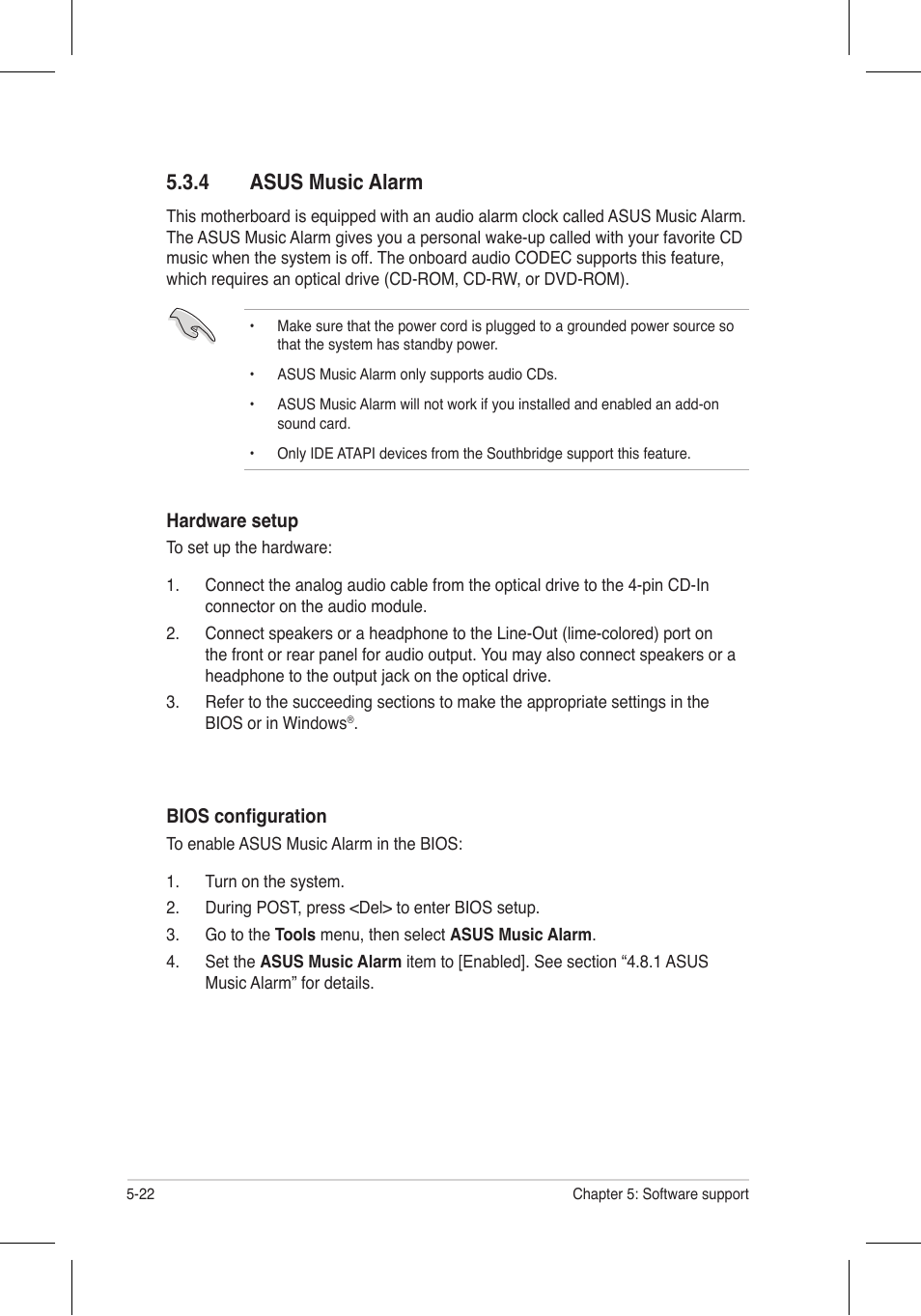 4 asus music alarm | Asus P5N32-E SLI Plus User Manual | Page 138 / 158