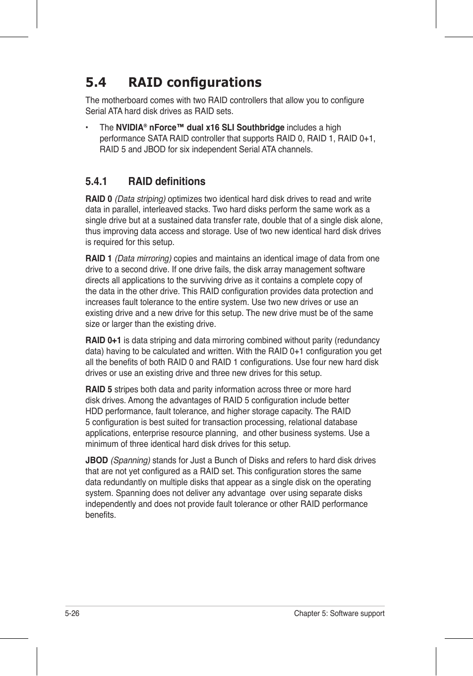 4 raid configurations, 1 raid definitions | Asus P5N32-E SLI Plus User Manual | Page 142 / 158