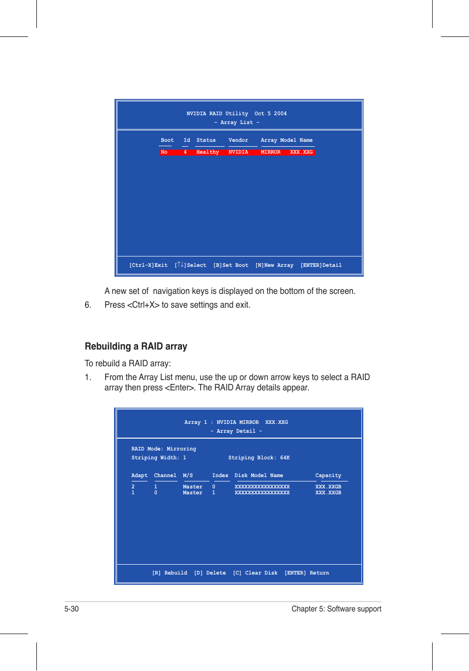 Rebuilding a raid array | Asus P5N32-E SLI Plus User Manual | Page 146 / 158