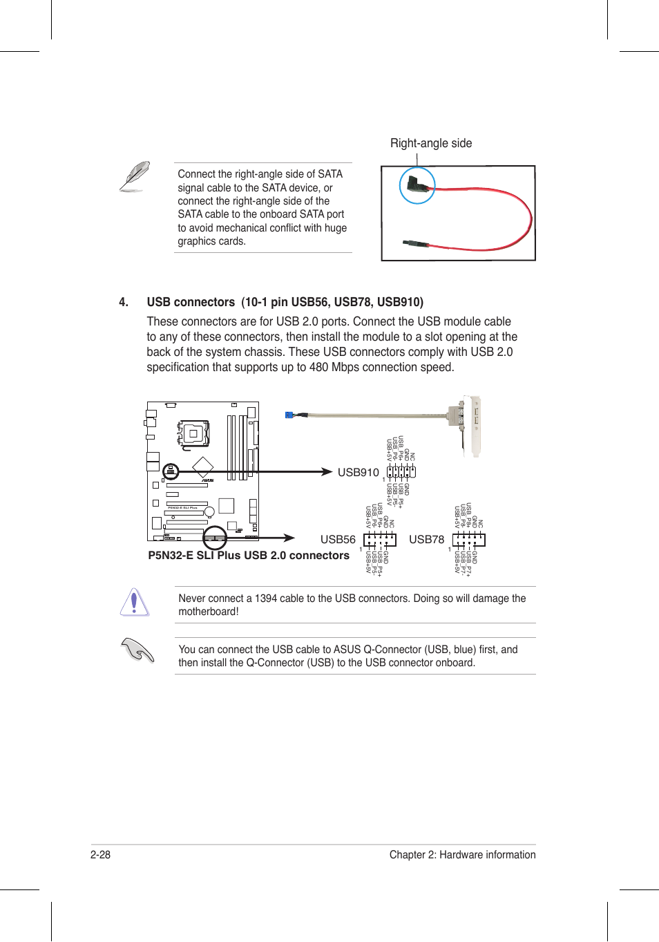 Usb78, Usb910 | Asus P5N32-E SLI Plus User Manual | Page 54 / 158