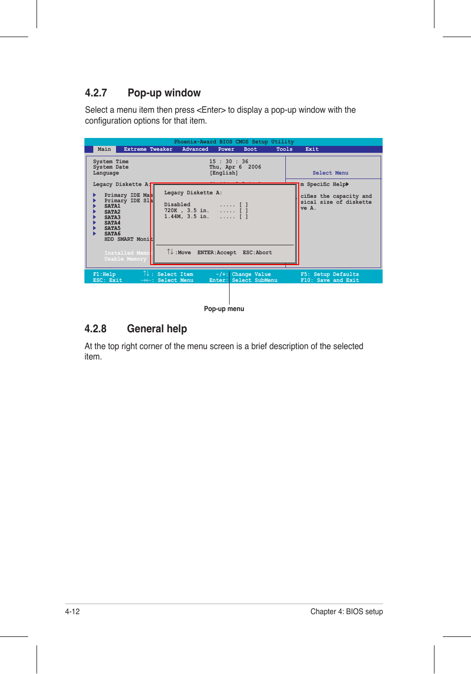 7 pop-up window, 8 general help | Asus P5N32-E SLI Plus User Manual | Page 80 / 158