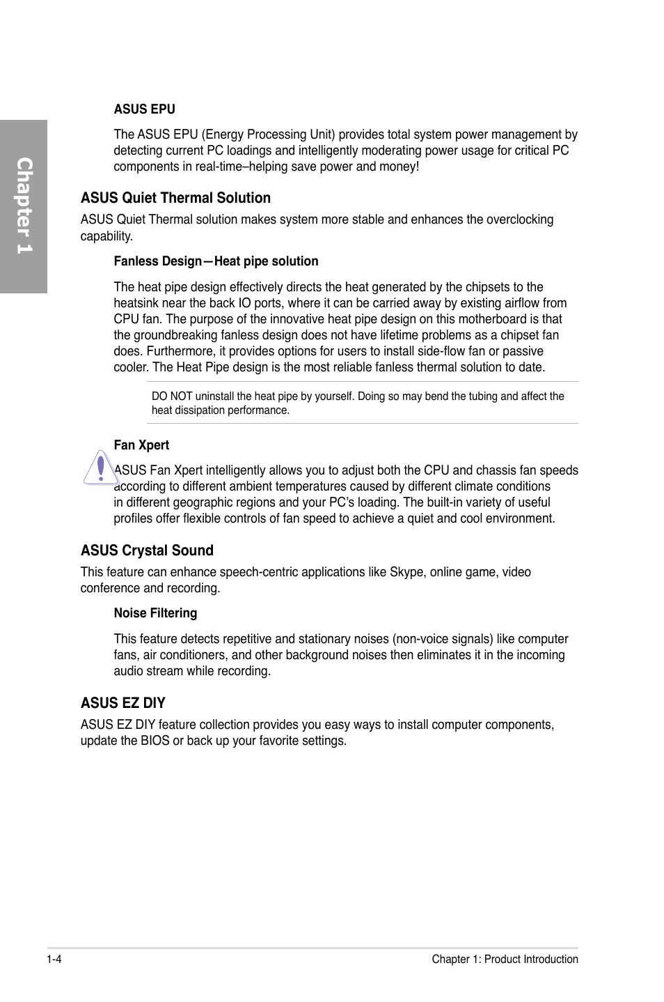 Chapter 1 | Asus P5Q PRO TURBO User Manual | Page 18 / 124