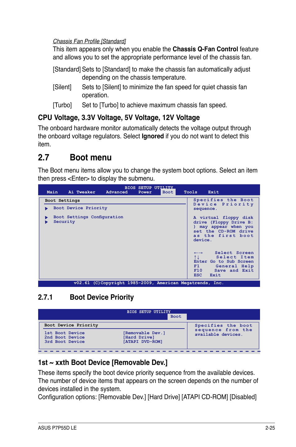 7 boot menu | Asus P7P55D LE User Manual | Page 63 / 68