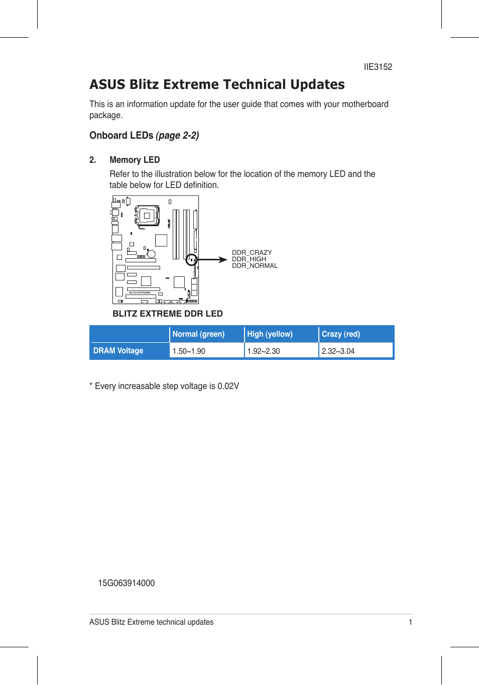 Asus Blitz Extreme User Manual | 1 page