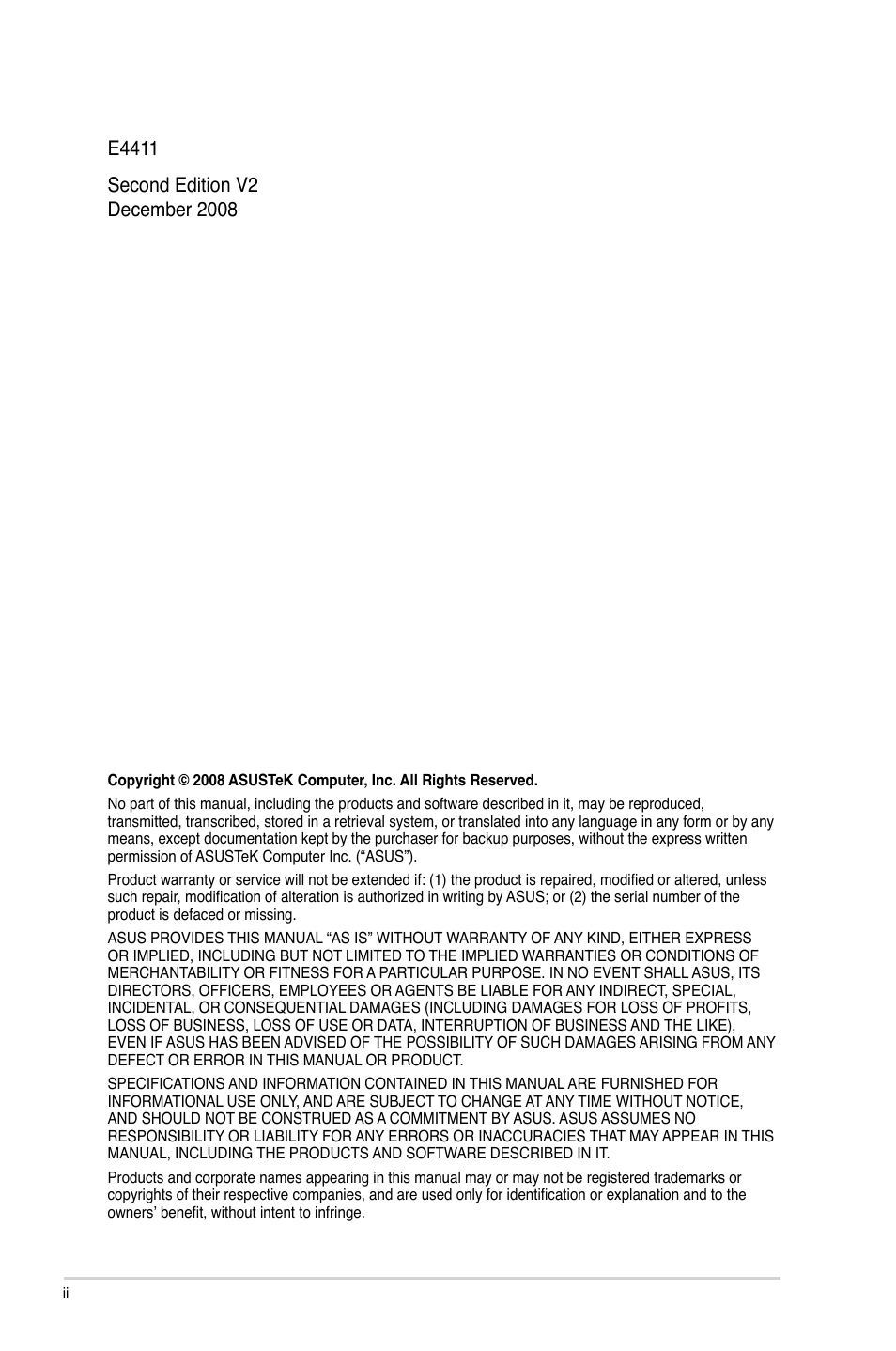 Asus P5QL-CM User Manual | Page 2 / 60