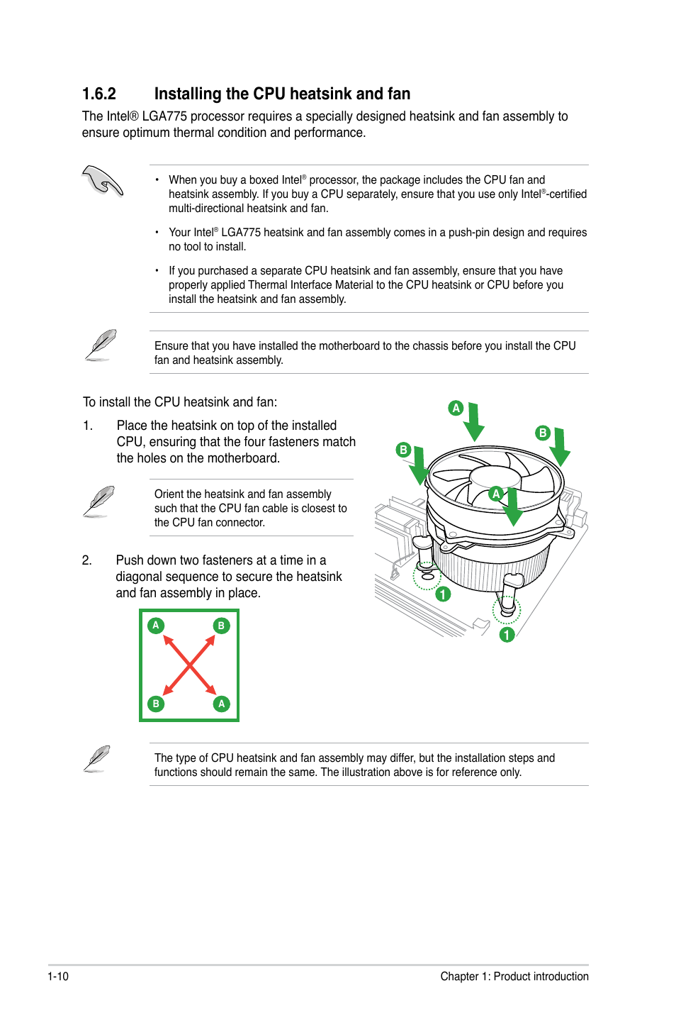 2 installing the cpu heatsink and fan | Asus P5QL-CM User Manual | Page 20 / 60