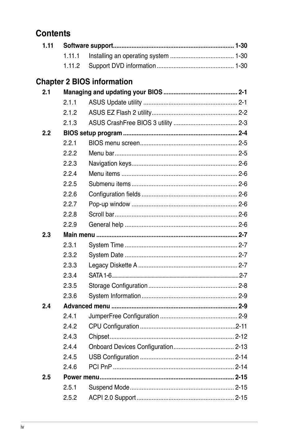 Asus P5QL-CM User Manual | Page 4 / 60