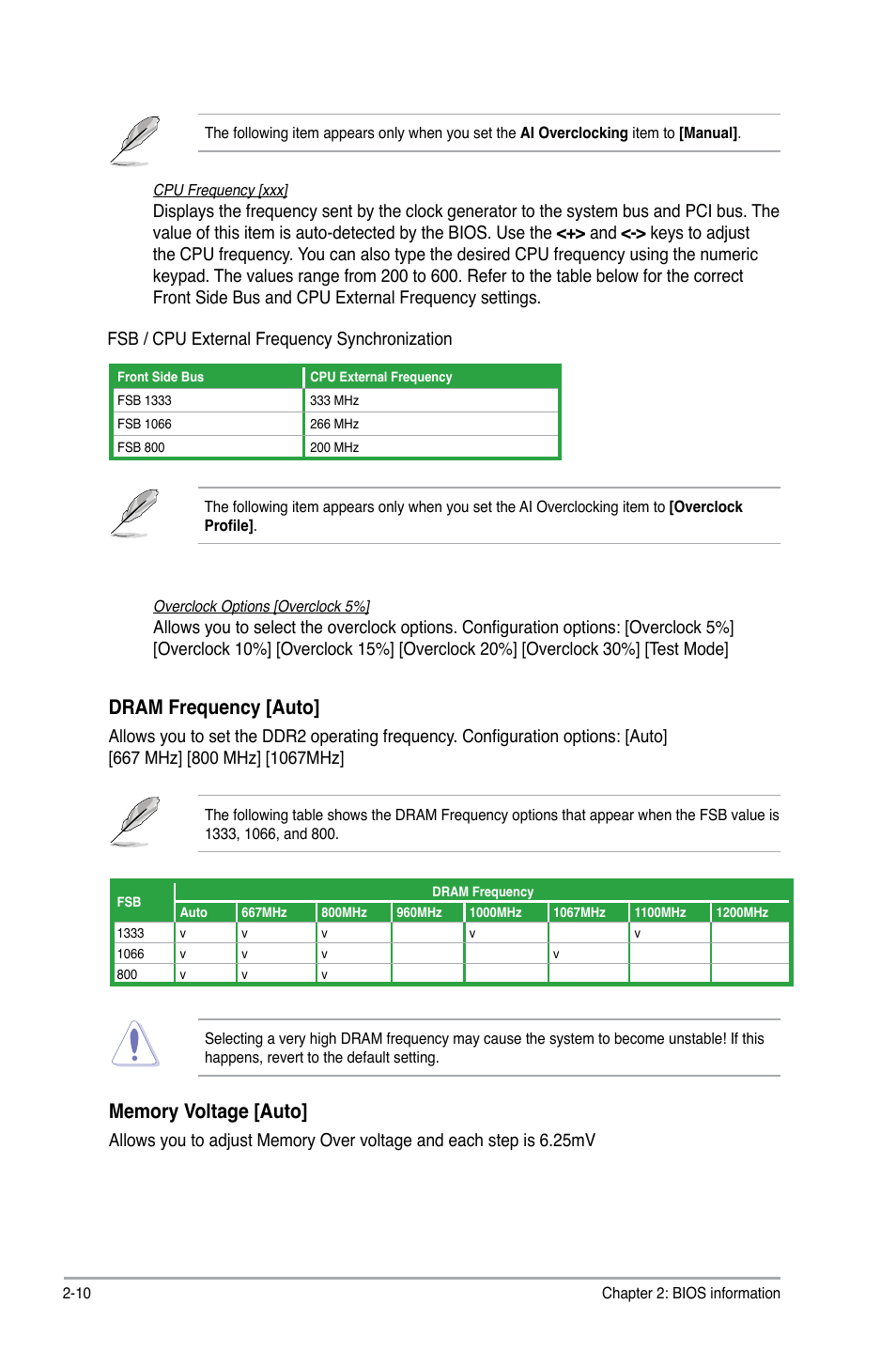 Dram frequency [auto | Asus P5QL-CM User Manual | Page 50 / 60