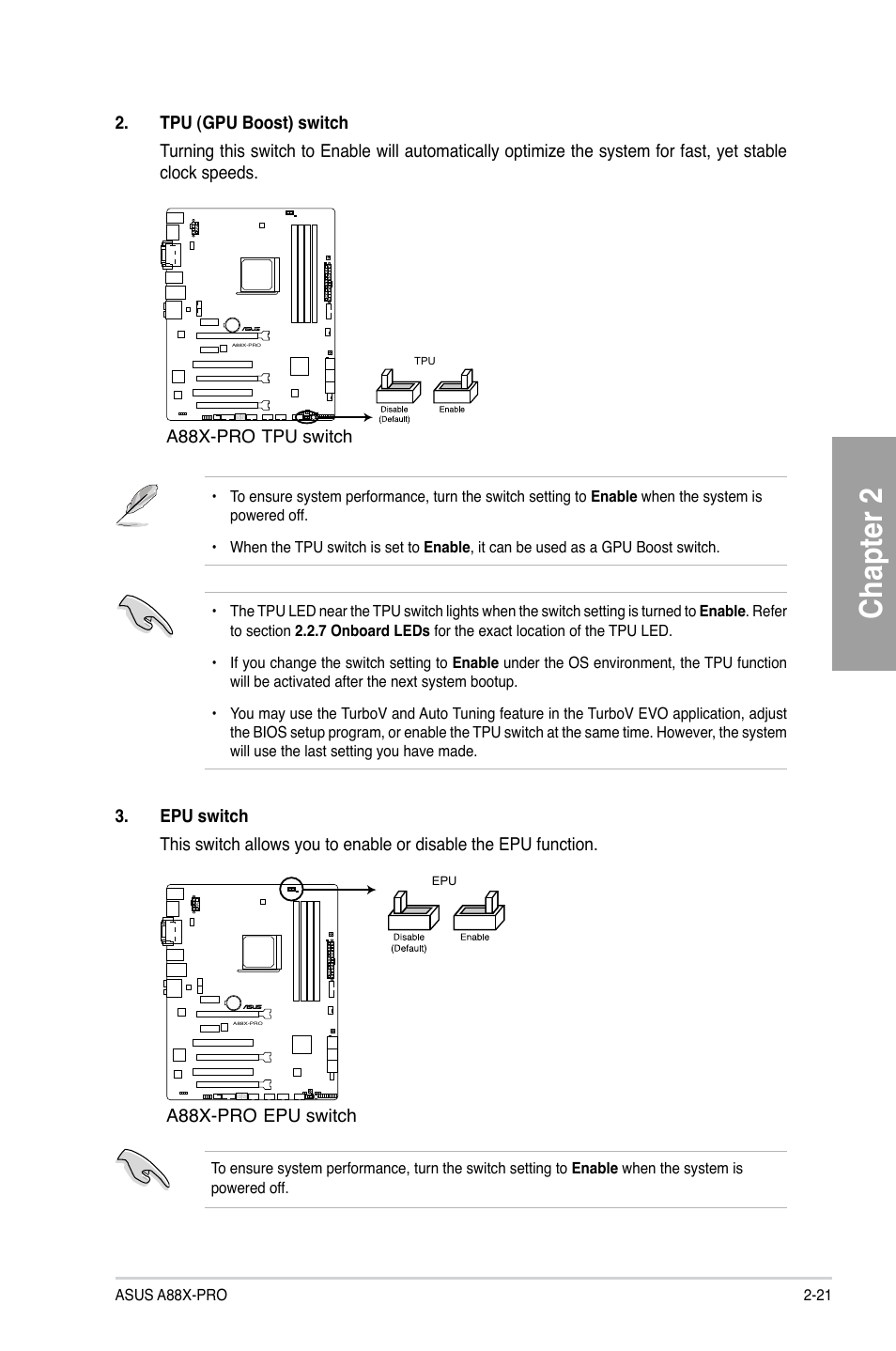 Chapter 2 | Asus A88X-PRO User Manual | Page 41 / 142