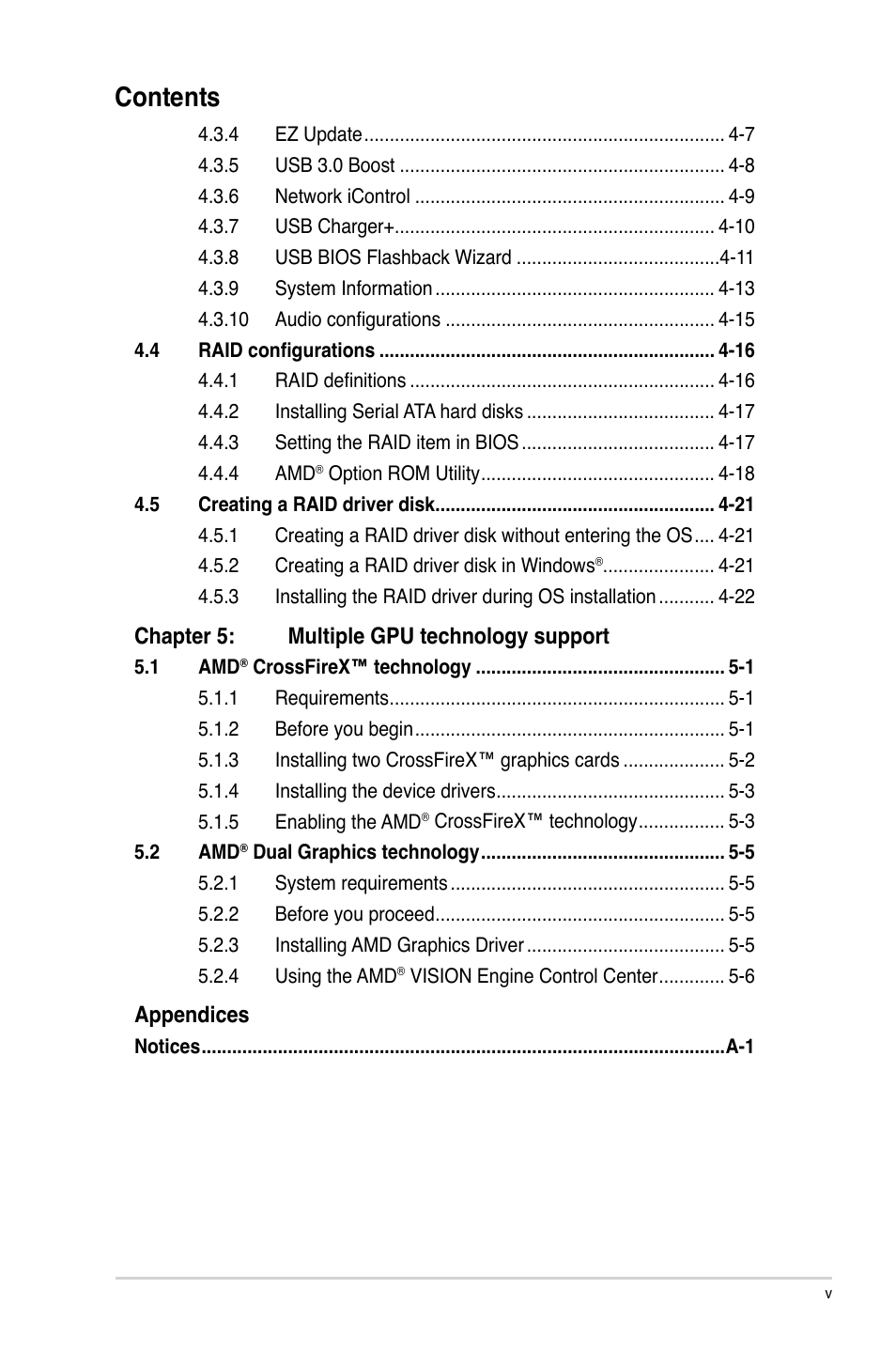 Asus A88X-PRO User Manual | Page 5 / 142