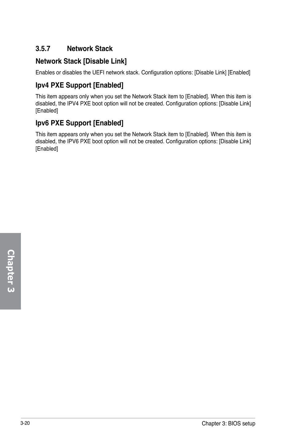 7 network stack, Network stack -20, Chapter 3 | Asus A88X-PRO User Manual | Page 92 / 142